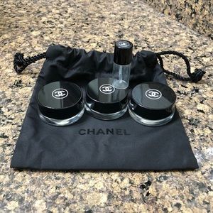 CHANEL Empty Glass Jars + Bag- Makeup- Skincare
